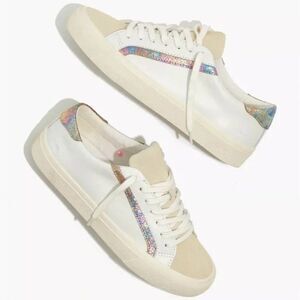 Madewell Sidewalk Low-Top Sneakers in Iridescent Leather